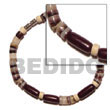 Handmade hammershell heishe natural.buri seed w/ 4-5mm coco Pokalet. Seed Bracelets