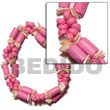 2 rows pink wood tube w/ matching 4-5mm