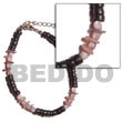 Handmade black 4-5mm coco Pokalet w/ troca beads & Shell Bracelets