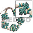 2  rows aqua green coco indian stick