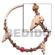 Handmade white glass beads w/ luhuanus fetish/hammershell heishe