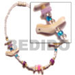 Handmade white glass beads w/ luhuanus fetish /dyed white