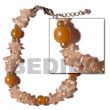 clear stone crystals in brown tones w/ horn