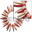 elastic red/nat. white coco indian stick w/ white