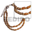 2 rows 2-3mm coco heishe tiger w/ wood
