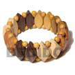 Handmade 4 wood type diamond elastic wooden bangles Wooden Bangles
