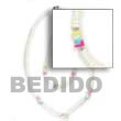 wood bangles white clam w/ colored crazy cut shell Shell Bracelets