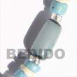 Handmade turquoise blue buri tube bracelet Seed Bracelets