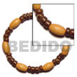elastic wood and coco bracelet