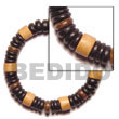 elastic wood and coco bracelet