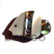 inlayed fish troca brooch