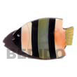 inlayed fish black tab brooch