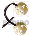 Handmade 45mm round ninja MOP in leather thong Surfer Necklace