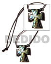Handmade 35mm inlaid paua abalone cross w/ resin backing Surfer Necklace
