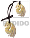 Handmade 45mm carved dragon MOP in leather thong Surfer Necklace