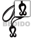 Handmade 40mm black celtic carabao horn double hook on Surfer Necklace