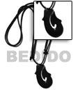 Handmade 40mm black  carabao horn maori hook on Surfer Necklace