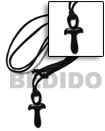 Handmade 40mm black celtic carabao horn bishops cross on Surfer Necklace