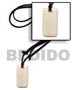 Handmade 40mmx55mm white bone tag on adjustable leather thong Surfer Necklace