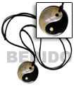 Handmade 40mm round yin yang  blacktab & MOP Surfer Necklace