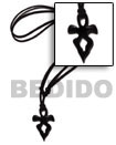 40mm celtic carabao black horn  cross on adjustable leather thon