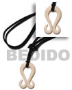 40mm white celtic carabao bone double hook on adjustable leather