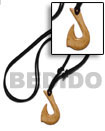 antique natural carabao bone hook 40mm on adjustable leather tho