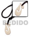celtic carabao white bone hook 45mm on adjustable leather thong