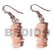 Handmade dangling pink rose Shell Earrings