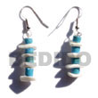 dangling 7-8mm aqua blue coco heishe w/ white
