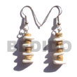 dangling 7-8mm coco tiger heishe w/ white rose