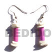 dangling pink wood tube  w/ white rose