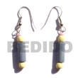 dangling pastel pink wood tube w/ yellow wood