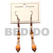 orange dangling wood beads w/ acrylic crystals/2-3 coco