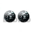 black resin button earrings