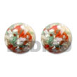 red resin button earrings