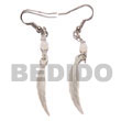 dangling 10x40mm troca leaf and beads earrings