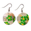 dangling 35mm round hammershell w/ handpainted flower