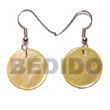 Handmade dangling 35mm round MOP Shell Earrings