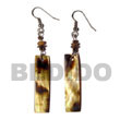 dangling 40x10mm black lip bar w/ horn bead