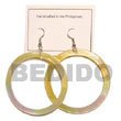 dangling round mop hoop earrings 50mm