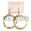 dangling brown lip hoop earings 50mm