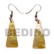Handmade dangling tall pyramid MOP 33mmx15mm Shell Earrings