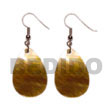 dangling teardrop brownlip  20mmx30mm