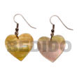 Handmade dangling heart MOP 25mmx25mm Shell Earrings