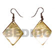 Handmade dangling MOP diamond 30mmx35mm Shell Earrings