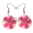 35mm round capiz w/  handpainted floral design