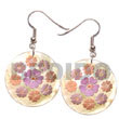 35mm round MOP w/ floral embossed handpainted design