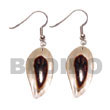 wood bangles 40mm leaf hammershell w/ skin Shell Earrings