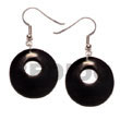 40mm round black horn w/ hole
